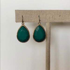 Green teardrop earrings